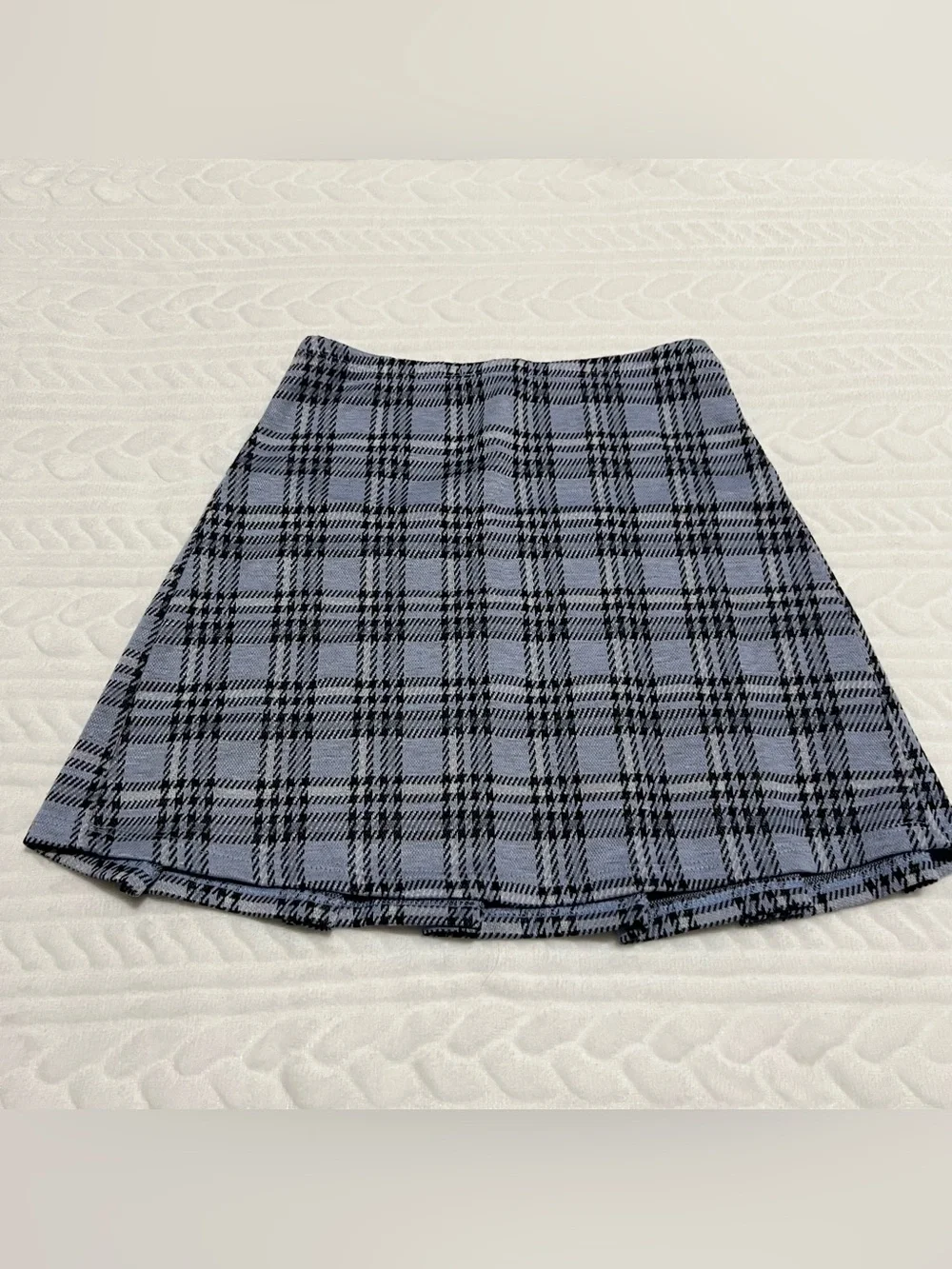 💗 Beautees - Girls Blue Short-Sleeve Button Front Top with Plaid Skirt‎
